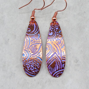 abstract handmade copper earrings