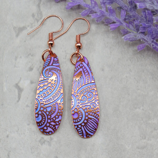 abstract copper earrings