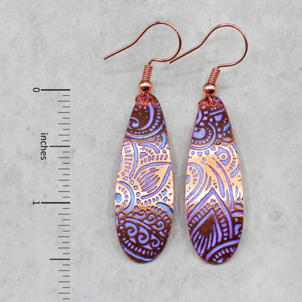 abstract handmade copper earrings