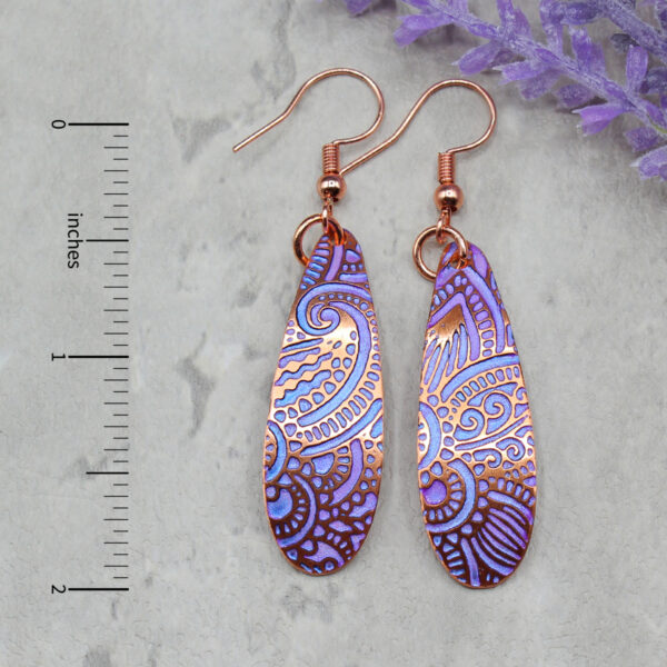 abstract copper earrings