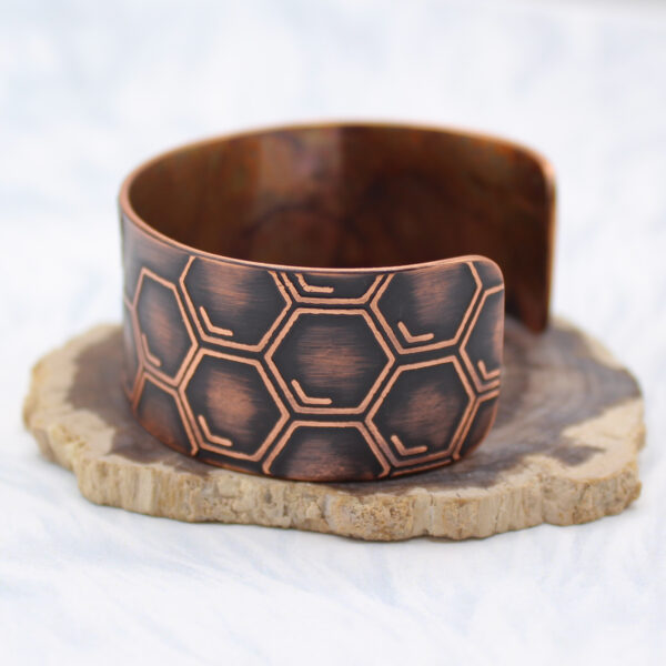 Bee Hive Copper Cuff Bracelet Handmade