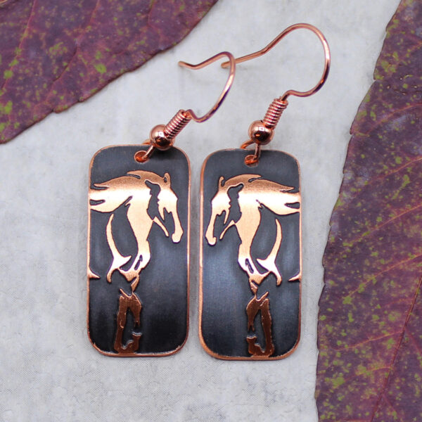 Copper Horse Earrings