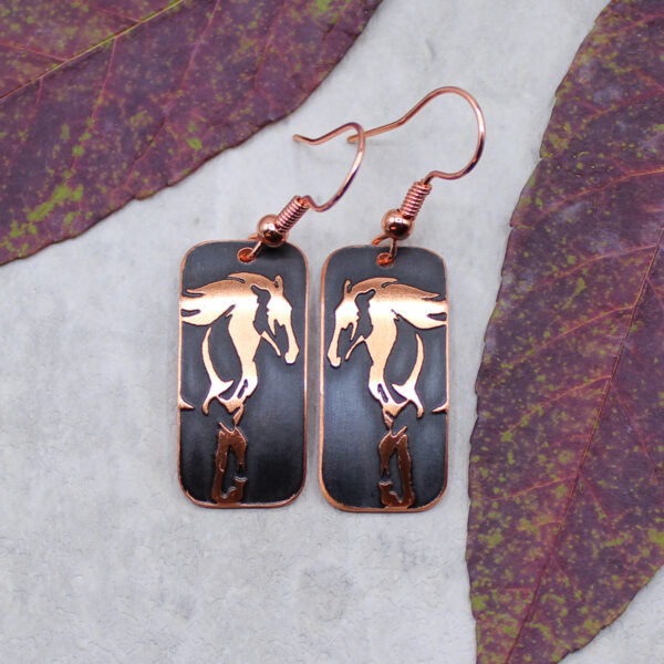 Copper Horse Earrings