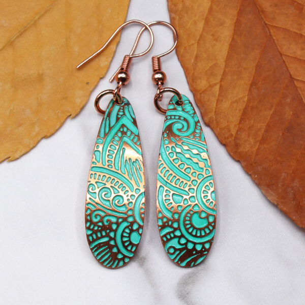 abstract copper earrings