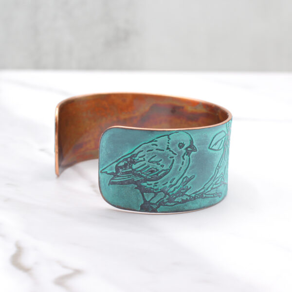 Birds and Flowers Copper Bracelet