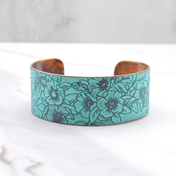 Birds and Flowers Copper Bracelet