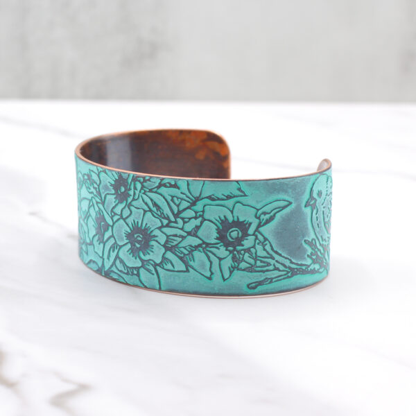 Birds and Flowers Copper Bracelet