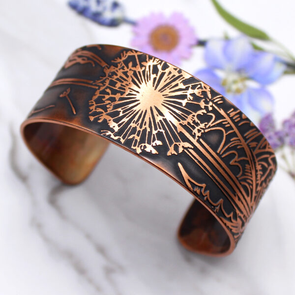 Dandelion Copper Cuff Bracelet