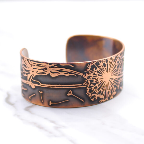 Dandelion Copper Cuff Bracelet