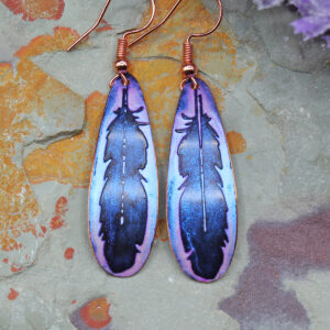 Feather Copper Earrings