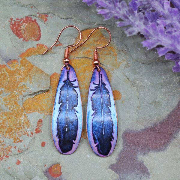 Feather Copper Earrings