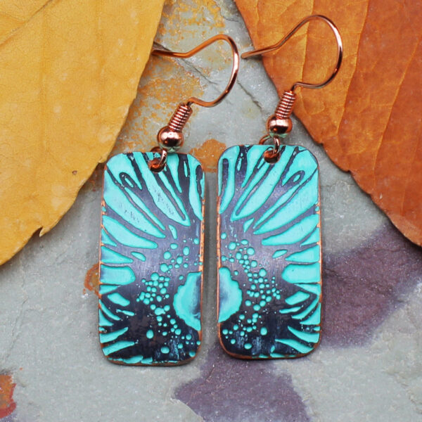 Sunflower Copper Earrings