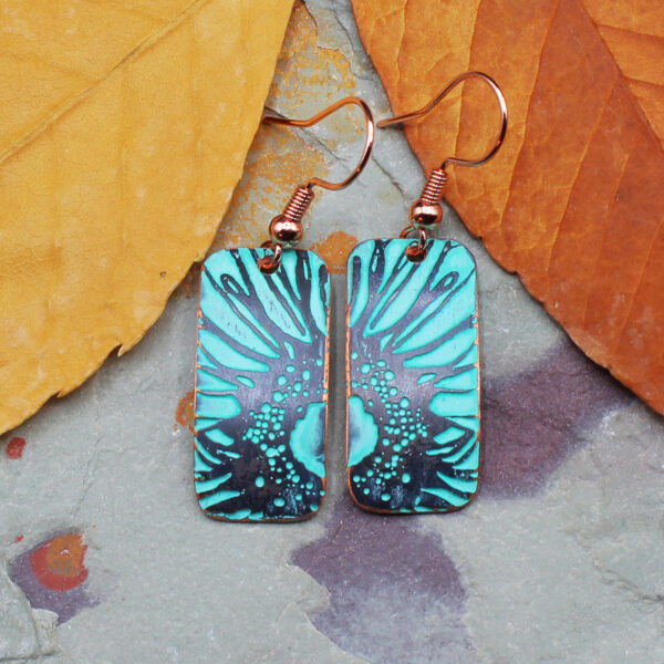 Sunflower Copper Earrings