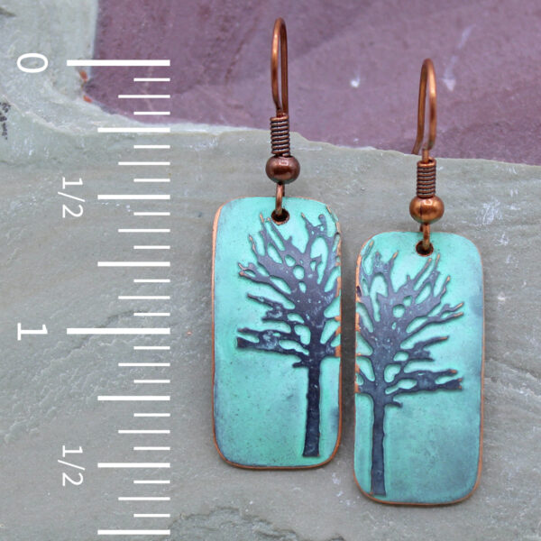 Handmade Copper Tree Earrings
