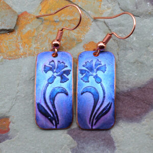 lily handmade copper earrings