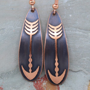 Handmade Oblong Copper Arrow Earrings