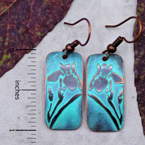 Copper Iris Earrings