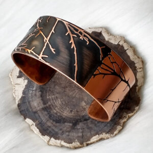 Asymmetric Tree Handmade Copper Bracelet