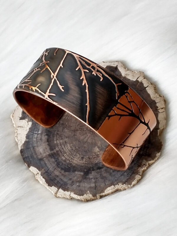 Asymmetric Tree Handmade Copper Bracelet