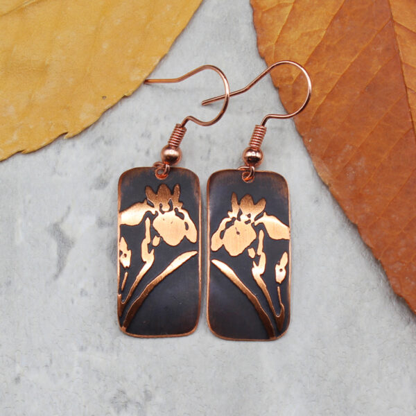 Iris Copper Earrings