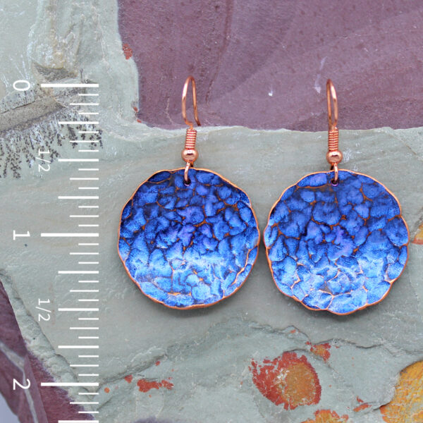 round handmade hammered textured earrings