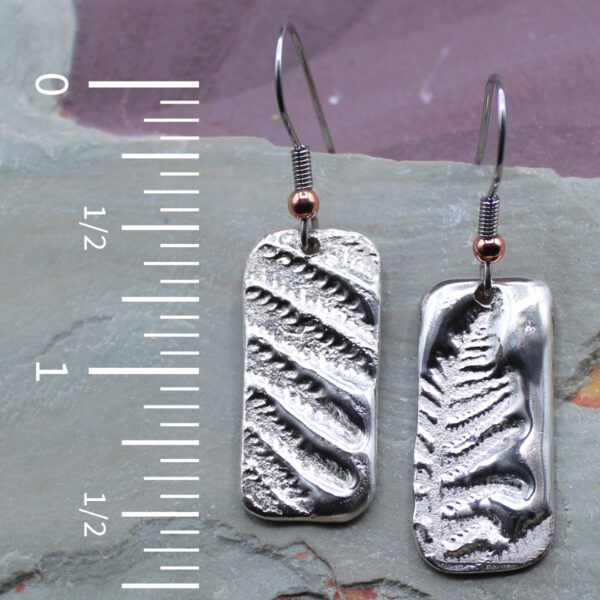 molten metal fern earrings