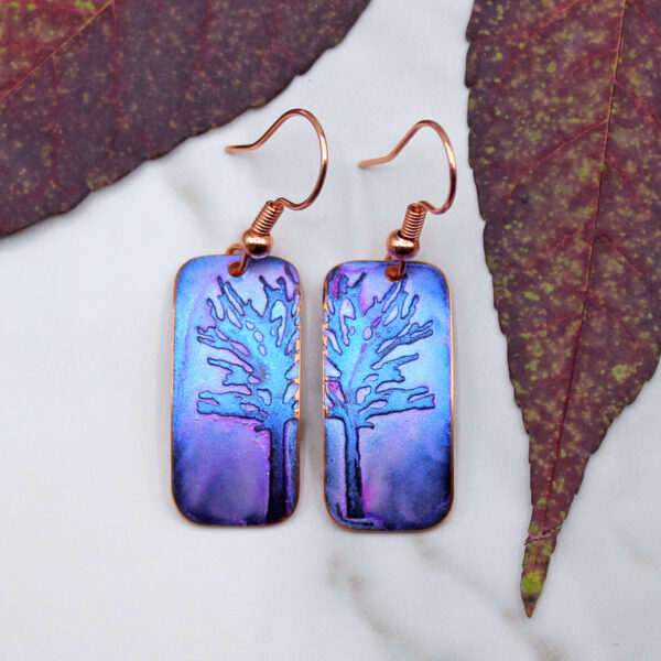 Copper Tree Earrings
