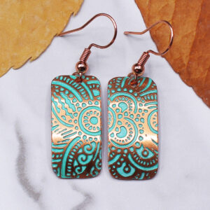 Abstract Copper Earrings