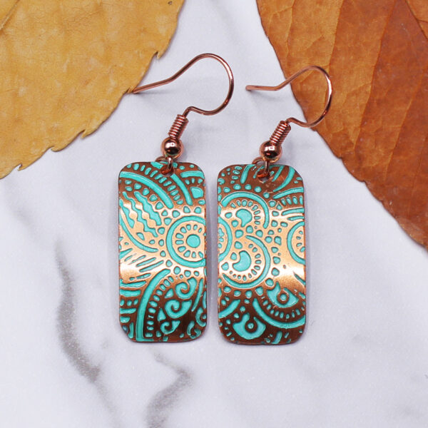 Abstract Copper Earrings