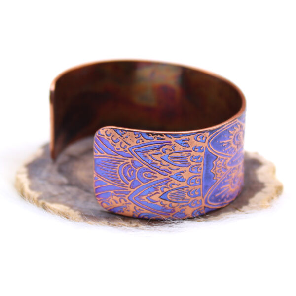 Purple Kaleidoscope Copper Cuff