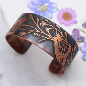 Butterfly Floral Copper Bracelet