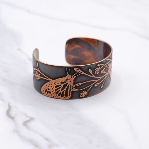 Butterfly Floral Copper Bracelet