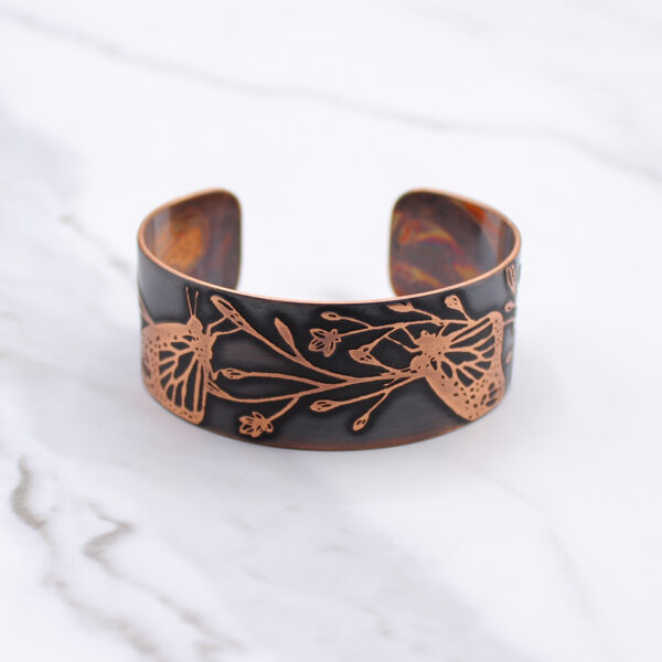 Butterfly Floral Copper Bracelet