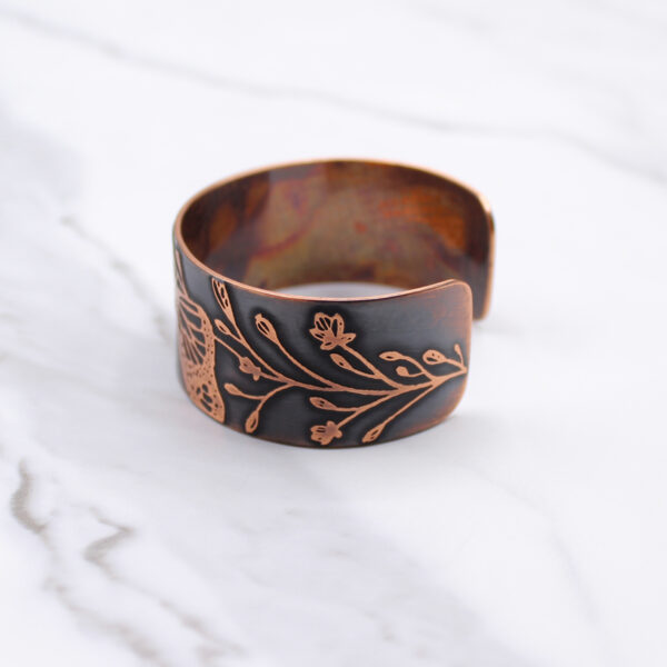 Butterfly Floral Copper Bracelet