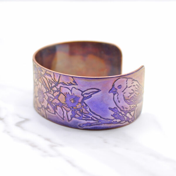 Bird and flowers bracelet