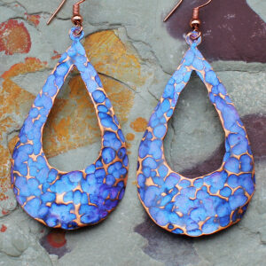 Handmade Copper Raindrop Earrings
