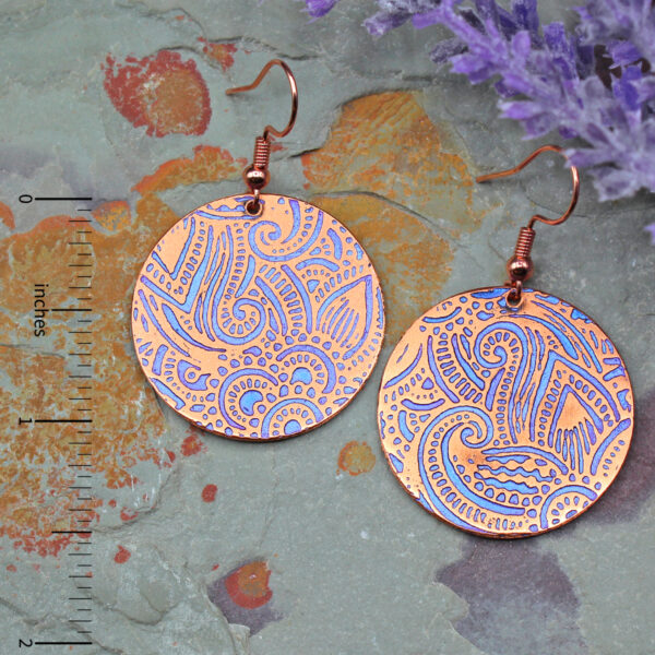 abstract copper earrings