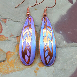 Feather Handmade Copper Earrings