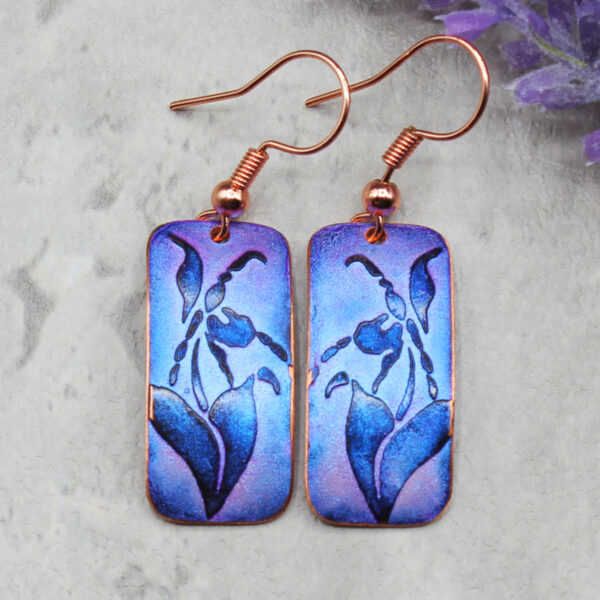 Lady's Slipper Copper Earrings