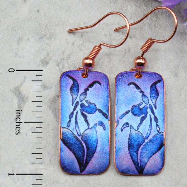 Lady's Slipper Copper Earrings