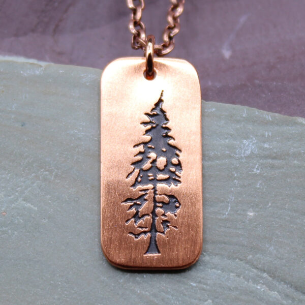Copper Pine Tree Necklace