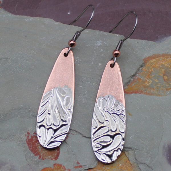 Abstract Molten Metal Silver Earrings