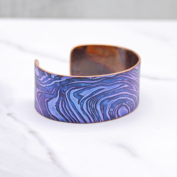 Damascus Pattern Copper Bracelet