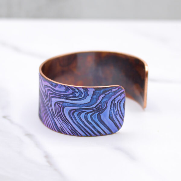 Damascus Pattern Copper Bracelet