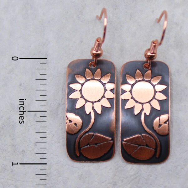 Sunflower Copper Earrings