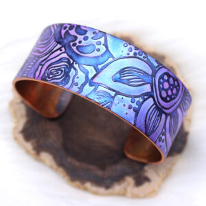 Abstract Foral Handmade Copper Bracelet