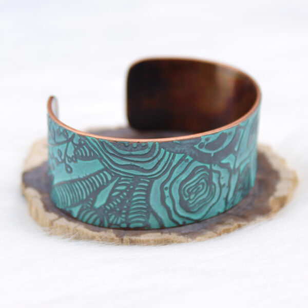 Bohemian Abstract Floral Cuff Turquoise