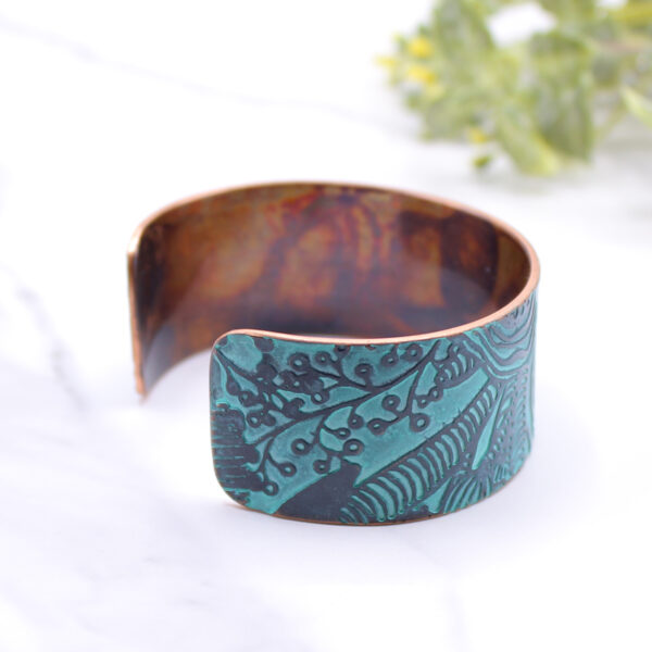 Abstract Floral Copper Bracelet