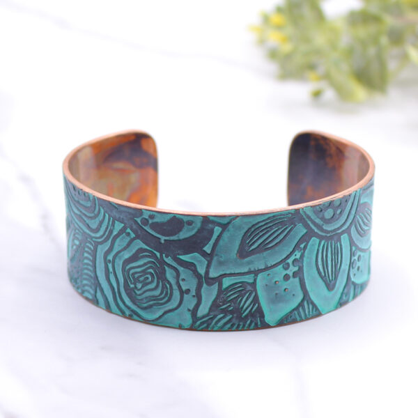 Abstract Floral Copper Bracelet