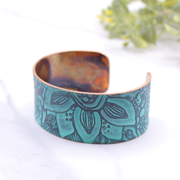 Abstract Floral Copper Bracelet